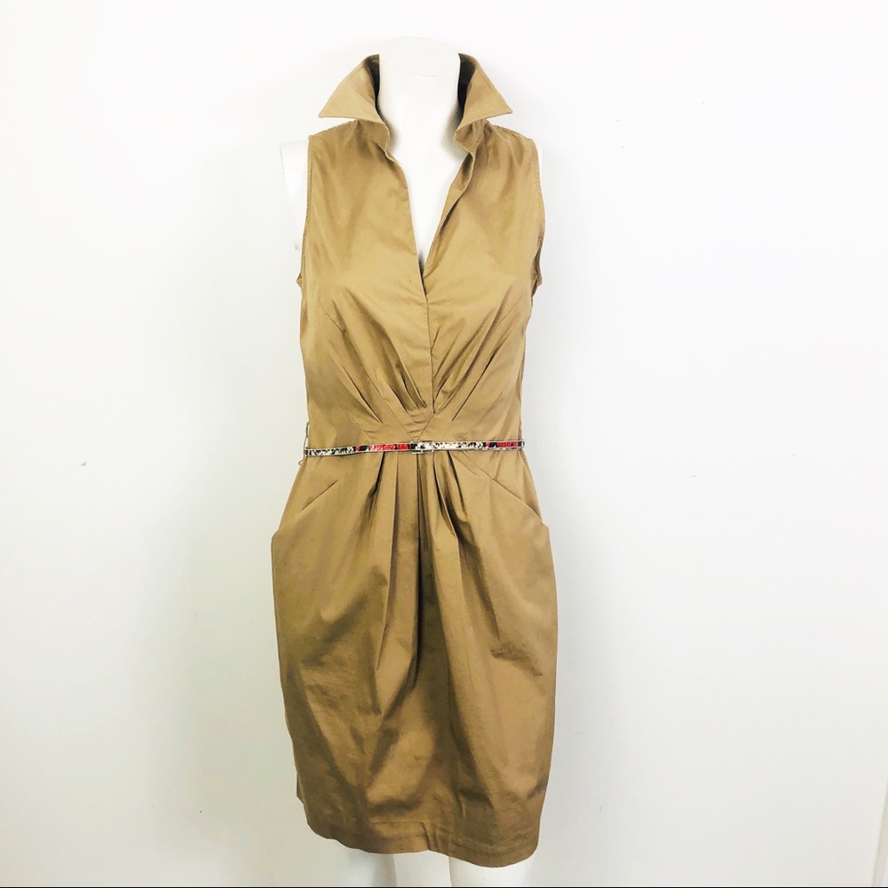 RLL Lauren Ralph Lauren Khaki V-Neck Dress